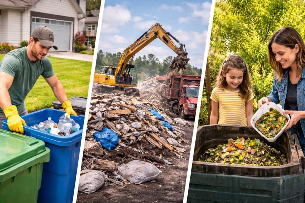 Residential recycling, landfill operations, and backyard composting are showing solid waste management practices in Winnipeg.